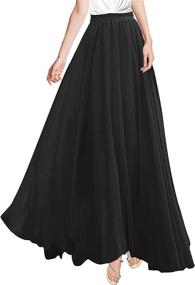 img 4 attached to 👗 Stylish & Comfy V28 Women's Elastic Chiffon Skirts – Elegant Length & Trendy Women's Clothing