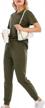 stylish and comfortable women's 2 piece jogger set with pockets for lounge and fitness logo