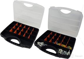 img 3 attached to 🔧 Compact Tool Hardware Box Storage (2 Pack) - Removable Dividers, 20-Slot Organizer for Screws, Nuts and Bolts - 10"x8