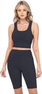 fashion boomy women's 2 piece activewear set - sports bra and high waisted leggings logo