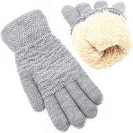 warm up this winter with women's touch screen thermal gloves - cable knit, wool & fleece lined for extreme cold weather logo