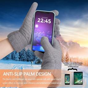 img 2 attached to Warm Up This Winter With Women'S Touch Screen Thermal Gloves - Cable Knit, Wool & Fleece Lined For Extreme Cold Weather