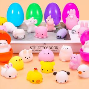 img 3 attached to 24 Pcs Mochi Squishy Toys Filled Easter Eggs - Perfect For Easter Basket Fillers, Egg Hunt Party Supplies & Stress Relief!