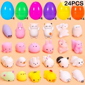 img 2 attached to 24 Pcs Mochi Squishy Toys Filled Easter Eggs - Perfect For Easter Basket Fillers, Egg Hunt Party Supplies & Stress Relief!