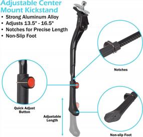img 3 attached to Lumintrail Adjustable Bicycle Kickstand For 24” 26” 28” 700C Bikes - Quick Height Center Mount Side Stand