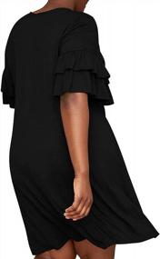 img 1 attached to Stylish And Comfortable: Women'S Ruffle Sleeve Plus Size Swing Dress With Pockets