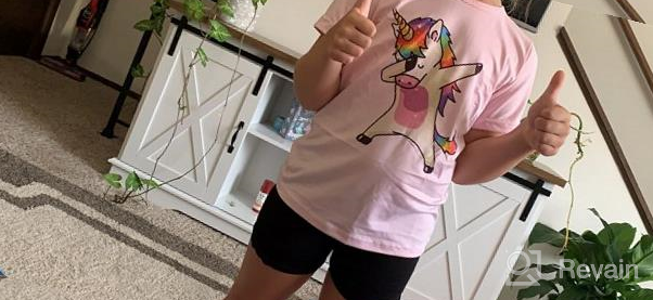 img 1 attached to Girls' Fitted T-Shirt 4-Pack with Unicorn Graphics - Perfect for Party, Summer Clothes review by Amy Wilson