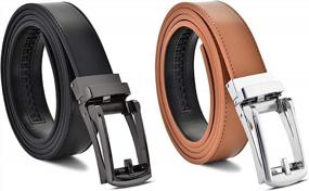 img 4 attached to Ratchet Belt Genuine Leather Automatic Men's Accessories