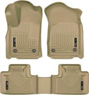 🏞️ husky liners weatherbeater series - tan front & 2nd seat floor liners (99153) - fits 2016-2021 dodge durango/jeep grand cherokee 3 pcs логотип