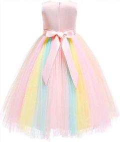 img 3 attached to Unicorn Rainbow Long Tulle Dress For Girls - Perfect For Weddings, Birthdays, Princess Parties, Carnivals, Performances, Dances, Pageants, And Ball Gowns By MYRISAM