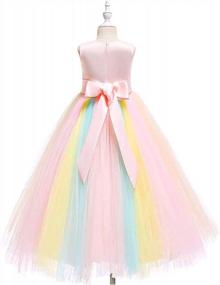 img 1 attached to Unicorn Rainbow Long Tulle Dress For Girls - Perfect For Weddings, Birthdays, Princess Parties, Carnivals, Performances, Dances, Pageants, And Ball Gowns By MYRISAM