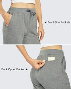 img 2 attached to Promover Joggers For Women Cotton Sweatpants Drawstring Yoga Lounge Workout Tapered Pants With Pockets
