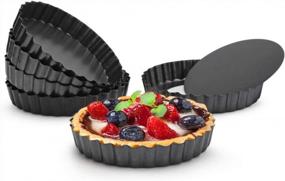 img 4 attached to Get Creative With Beasea'S 4-Inch Mini Quiche Pan Set: Non-Stick, Removable Bottoms And Perfect For Baking Mini Pies, Quiches, And Cheesecakes