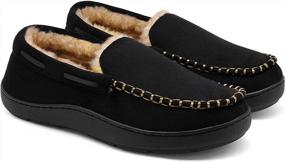 img 1 attached to Men'S Microsuede Moccasin Slippers With Plush Lining House Shoes By DREAM PAIRS