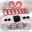 18-piece red & black enrand renegade accessories set: door handle covers, gas tank cover, tail light guards, headlight covers, and grill inserts logo