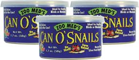 img 1 attached to Zoo Med Can O' Snails: Value Pack of 3, 1.7 Ounces Each - All-Natural Snail Treat for Reptiles