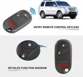 img 2 attached to VOFONO Keyless Entry Remote Key Fob Fits For Honda Civic EX LX DX 2001-2005 / Pilot 2003-2007 Replacement For P/N: NHVWB1U521 NHVWB1U523 (3 Buttons) Pack Of 2