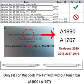 img 3 attached to Винно-красный жесткий чехол для MacBook Pro 15 дюймов с сенсорной панелью выпуска A1990/A1707 2019-2016 от RUBAN