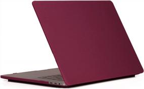 img 4 attached to Wine Red Hard Shell Cover Case For MacBook Pro 15 Inch With Touch Bar Release A1990/A1707 2019-2016 By RUBAN
