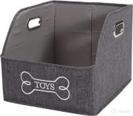 📦 foldable storage bin - rectangular storage basket with handle, organizer bin for pet toys, diapers, shelves, closet - gray brabtod logo