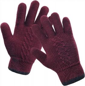 img 3 attached to LETHMIK Unique Cuff Winter Gloves Womens Solid Color Warm Knitted Thick Gloves