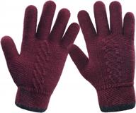 lethmik unique cuff winter gloves womens solid color warm knitted thick gloves логотип