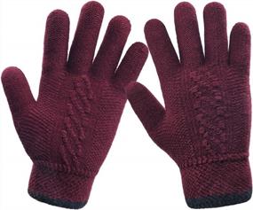 img 4 attached to LETHMIK Unique Cuff Winter Gloves Womens Solid Color Warm Knitted Thick Gloves