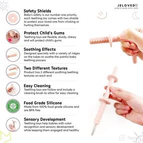 img 1 attached to 🍼 Jeloved Hollow Teether Tubes 4 Pack: Soft Silicone Baby Teething Toys with Safety Shield – BPA Free, Freezable, Dishwasher Safe