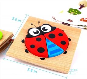 img 1 attached to Educational Wooden Vehicle Puzzles For Toddlers 1-3 Years Old - 4 Patterns, Bright Colors & Custom Gift Box!