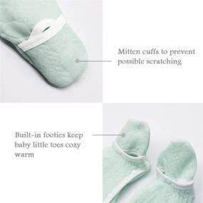 img 3 attached to 👶 COBROO 100% Cotton Footie Pajamas with Mittens: Warm & Cozy Infant Sleeper Outfits 0-6 Months