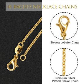 img 3 attached to 50-Pack Gold Plated Necklace Chains For Jewelry Making - High-Quality Cable Chains At 18 Inches
