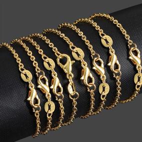 img 2 attached to 50-Pack Gold Plated Necklace Chains For Jewelry Making - High-Quality Cable Chains At 18 Inches