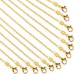 50-pack gold plated necklace chains for jewelry making - high-quality cable chains at 18 inches logo