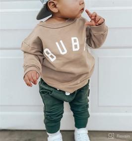 img 2 attached to Toddler Clothes Sweatshirt Sweater BUBBA Khaki Apparel & Accessories Baby Girls : Clothing