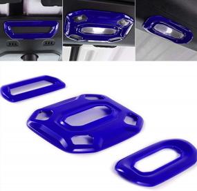 img 4 attached to Blue ABS Roof Reading Light Panel Cover Decor Trim For 2018-2020 Jeep Wrangler JL JLU - EnRand Car Front Middle Rear