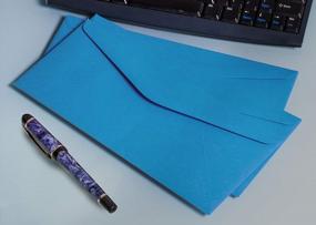 img 1 attached to 50 Pack 4 1/8 X 9 1/2 Inch Bright Blue Colored Envelopes - 24Lb Paper For Offices, Holiday, Invoices & Mailings - EnDoc #10 Letter Size