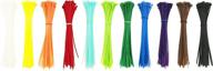 🔒 550pcs 6-inch self locking nylon cable zip ties for summer home in 11 vibrant colors: white, yellow, orange, red, sky blue, fluorescent green, green, blue, purple, coffee, black logo