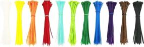 img 3 attached to 🔒 550pcs 6-inch Self Locking Nylon Cable Zip Ties for Summer Home in 11 Vibrant Colors: White, Yellow, Orange, Red, Sky Blue, Fluorescent Green, Green, Blue, Purple, Coffee, Black