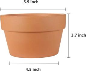 img 3 attached to 6 Inch Terra Cotta Pots With Drainage Hole - Pack Of 4 For Plants, Succulents And Cactus