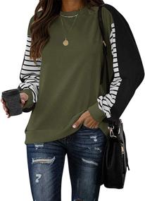 img 4 attached to Women'S Color Block Tunic Tops - PRETTODAY Long Striped Sleeve Sweatshirts For Casual Wear