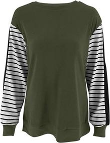 img 2 attached to Women'S Color Block Tunic Tops - PRETTODAY Long Striped Sleeve Sweatshirts For Casual Wear