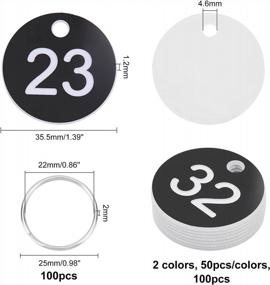 img 3 attached to 200Pcs Number Tag Set - Wear Resistant Acrylic Pendants W/ Split Key Rings (1-100 Mixed Color)