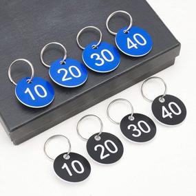 img 1 attached to 200Pcs Number Tag Set - Wear Resistant Acrylic Pendants W/ Split Key Rings (1-100 Mixed Color)