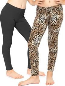 img 4 attached to Stretch Comfort Girlss Cotton Leggings Girls' Clothing ~ Leggings