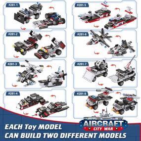 img 1 attached to 1630 Pieces Aircraft Carrier Building Blocks Set, City Police Military Battleship Building Toy With Army Car, Helicopter, Airplane, Warship, Boat, Fun STEM Toy For Boys & Girls Age 6-12