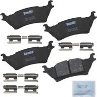 bendix premium copper free cfc1602 ceramic brake pad: reliable rear installation hardware included логотип