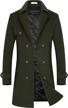 mens wool blend pea coat - stylish long trench coat for winter, single breasted classic overcoat for business and casual wear logo