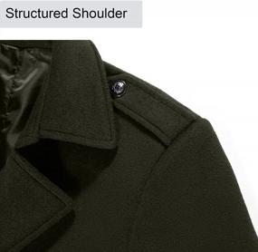 img 1 attached to Mens Wool Blend Pea Coat - Stylish Long Trench Coat For Winter, Single Breasted Classic Overcoat For Business And Casual Wear