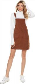 img 1 attached to Stylish Corduroy Women'S A-Line Jumper Pinafore Mini Dress Skirt With Bib Overall Design
