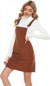 img 3 attached to Stylish Corduroy Women'S A-Line Jumper Pinafore Mini Dress Skirt With Bib Overall Design